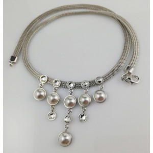 Colier argint -perla de cultura si swarovski -N1402746