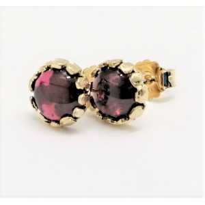 Cercei din argint placat cu aur 14k - granat E4773/6