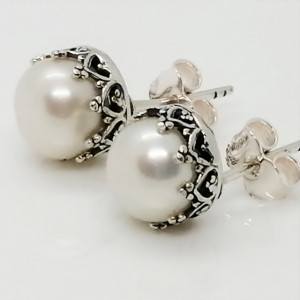 Cercei argint cu surub - perla- E10383-1