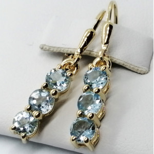 Cercei delicati- SERENA-argint placat cu aur- VE014969-topaz
