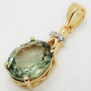 Pandantiv Crina -argint placat cu aur -VP014176 ametist verde