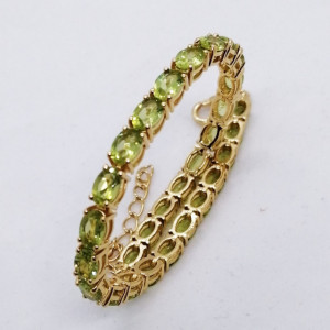 Bratara OCTAVIA -argint placat cu aur galben -VB014850-peridot