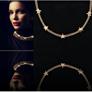 Colier choker -SALERNO-argint placat cu aur galben -CTSS3371RH5ST