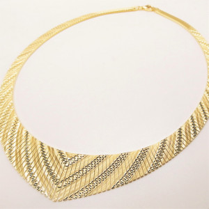 Colier masiv Cleopatra -argint placat cu aur galben- CTOM0155PLV5G