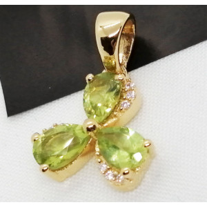 Pandantiv Iasmina-argint placat cu aur galben - VP013772 peridot