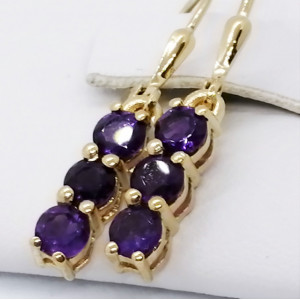 Cercei delicati- SERENA-argint placat cu aur- VE014969 ametist