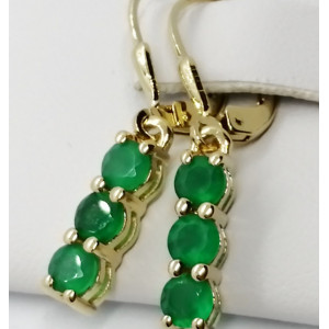 Cercei delicati- SERENA-argint placat cu aur- VE014969-onix verde