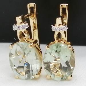 Cercei Luisa -argint placat cu aur -VE014176 ametist verde