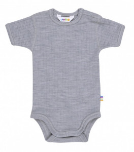 Body Joha cu maneca scurta lână merinos - Basic Grey