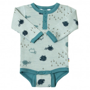 Body lână merinos si bumbac organic Joha - Blue Sheep