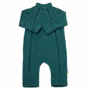 Overall Joha din lana merinos fleece, cu manusi si botosei - Basic Peacock Melange