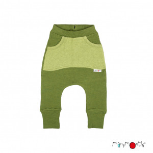 Pantaloni ManyMonths Kangaroo lână merinos - Garden Moss Green