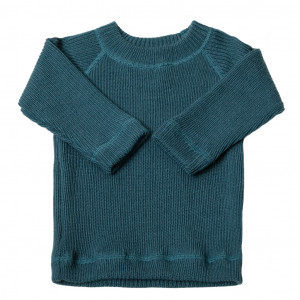 Pulover din lână merinos Joha - Rib Dark Blue