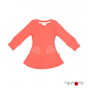 Rochie ManyMonths Heart Pockets lână merinos - Precious Coral