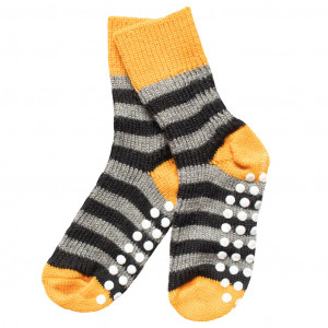 Șosete groase din lână cu stopper anti-alunecare - Yellow/Grey/Black, Hirsch Natur