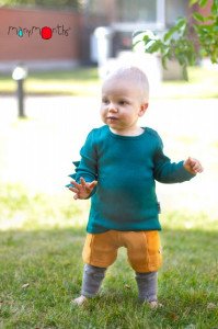 Bluza ManyMonths Dino lână merinos - Ocean Wave