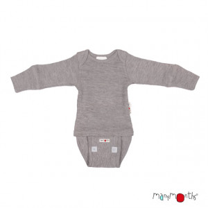 Body/Bluza (2 in 1) ManyMonths lână merinos - Silver Cloud