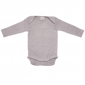 Body Cosilana din lână merinos și mătase - Grey Melange