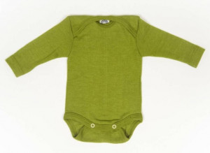 Body Cosilana din lână merinos și mătase - Verde