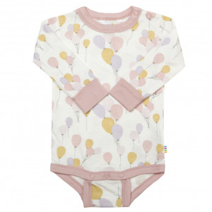 Body cu maneca lunga Joha din bambus - Pink Baloon