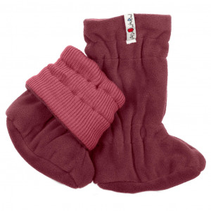 Botosei ajustabili ManyMonths Winter Booties pt babywearing - Earth Red/Dark Red