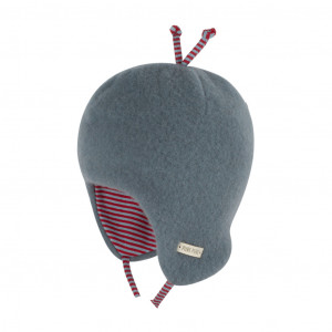 Căciulă din lână merinos fleece Pure Pure - Storm Blue