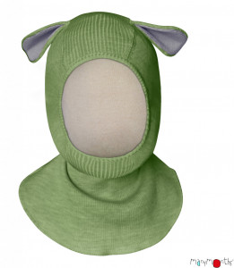 Cagulă ManyMonths lână merinos - Puppy Jade Green
