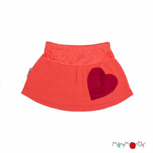 Fusta ManyMonths Heart Pocket lână merinos - Precious Coral