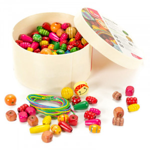 Margele de insirat din lemn (210 buc.), Viga Toys