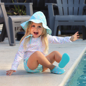 Palarie ajustabila Green Sprouts by iPlay SPF 50+ - Aqua Coral Reef