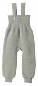 Pantaloni cu bretele lână merinos Disana - Grey