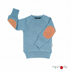 Pulover lână merinos ManyMonths - Blue Mist