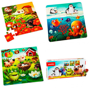 Puzzle 3 in 1 48 piese, Animalutele Preferate, Cubika