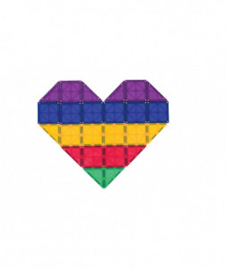 Set Playmags Junior: 32 piese magnetice de construcție + 6 clickins ABC