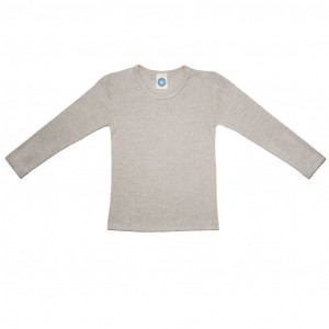 Bluză Cosilana din lână merinos, mătase și bumbac - Grey Melange