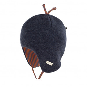 Căciulă din lână merinos fleece Pure Pure - Marine