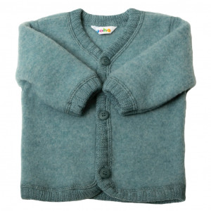 Cardigan din lână merinos fleece, Joha - Basic Aqua Melange