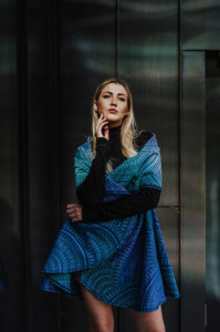 Cardigan lung/protectie babywearing pentru vreme rece, Lenny lamb - Peacock's Tail Provance