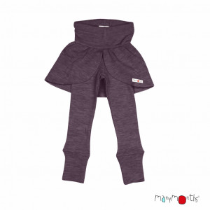 Colanți lână merinos cu fustă Manymonths - Butterfly Dusty Grape