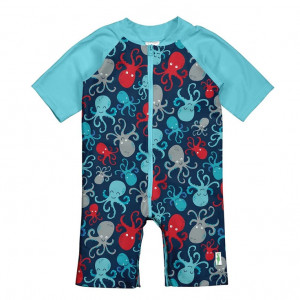Costum de inot Iplay SPF50+ - Navy Octopus, marime 4 ani (17-21kg)