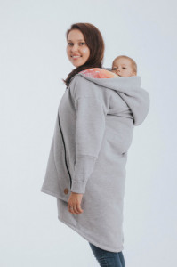 Hanorac/Hoodie asimetric Lenny lamb Gray melange with Symphony Rainbow light