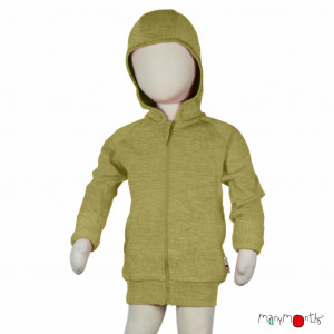 Hanorac lână merinos ManyMonths - Pea Green