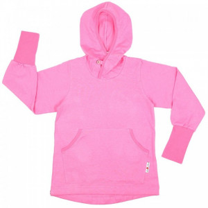 Hoodie ManyMonths Kangaroo cânepă si bumbac organic - Pink Peony
