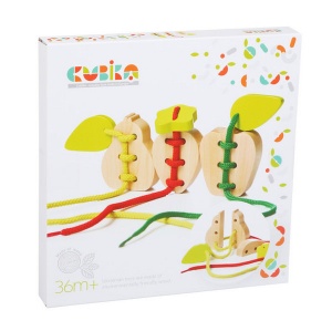 Joc De Snuruit Fructe 9 piese, Jucarie Din Lemn Cubika