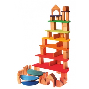 Jucarie Waldorf - Set cu 12 Semicercuri Curcubeu - Grimm's Spiel und Holz Design