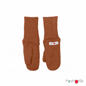 Mănuși dublate din lână merinos ManyMonths - Clay
