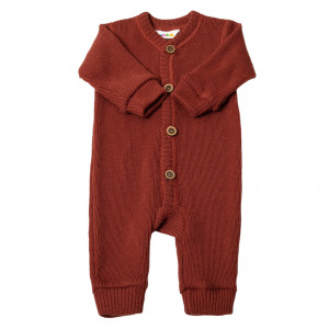 Overall din lână merinos Joha - Rib Chilli Red