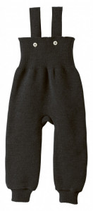 Pantaloni cu bretele lână merinos Disana - Anthracite