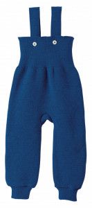 Pantaloni cu bretele lână merinos Disana - Navy