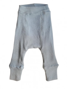 Pantaloni dublati Manymonths lână merinos - Bright Silver, marime 3-6/9 luni